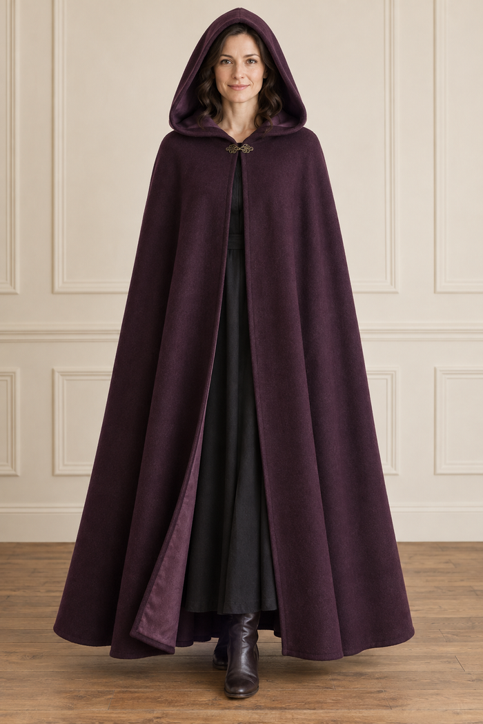 Hooded Full Cloak design preview, front view
