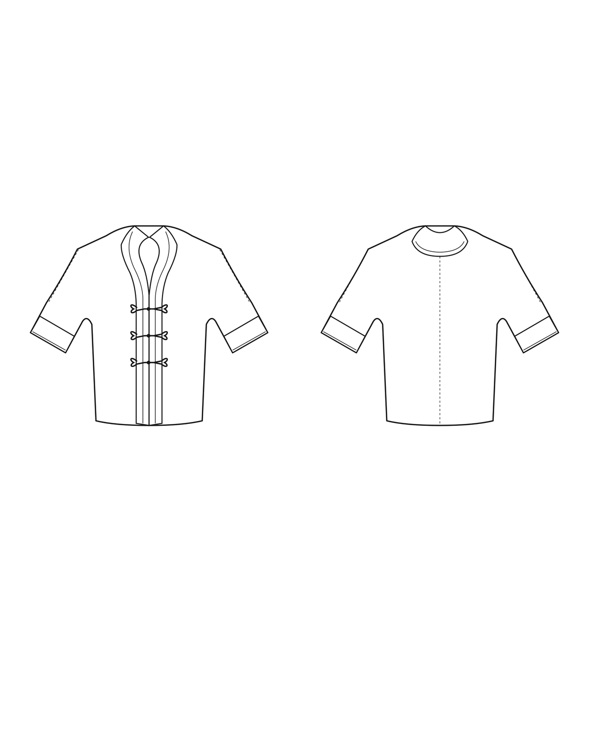 1910s Evening Coat Sewing Pattern — Line drawing