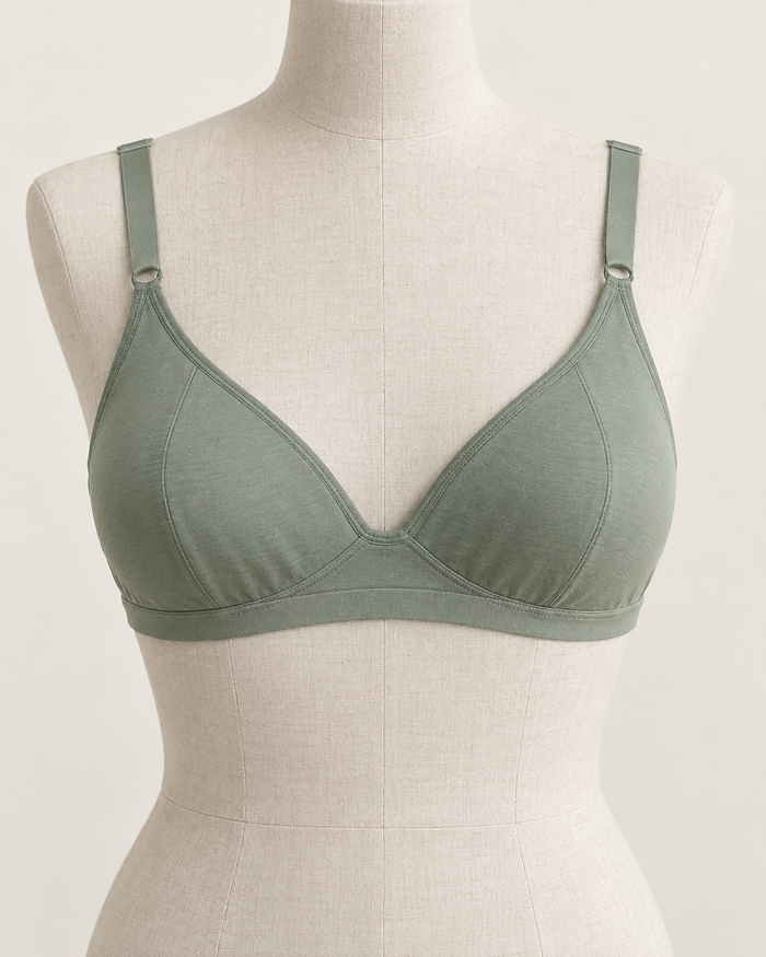 Front design preview of the soft-cup bra.