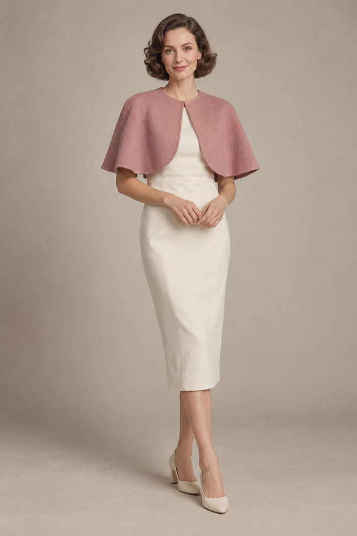 Front design preview of the vintage-inspired shoulder capelet.