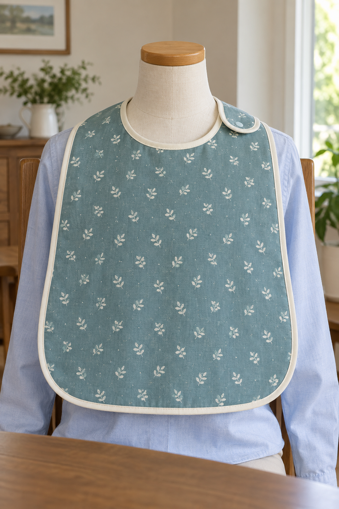 Front design preview of the washable adult bib.