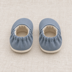 AI design preview: rear of the same baby shoes showing enclosed heel elastic and soft ankle openings