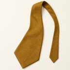 AI design preview: antique-gold ochre front version of the same broad pointed kipper necktie