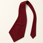 AI design preview: reverse face of the burgundy wide kipper tie showing tipped ends, center seam and plain keeper loop