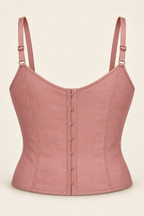 AI back preview of the rose longline bra with shaped fabric panels and a centre-back hook-and-eye opening