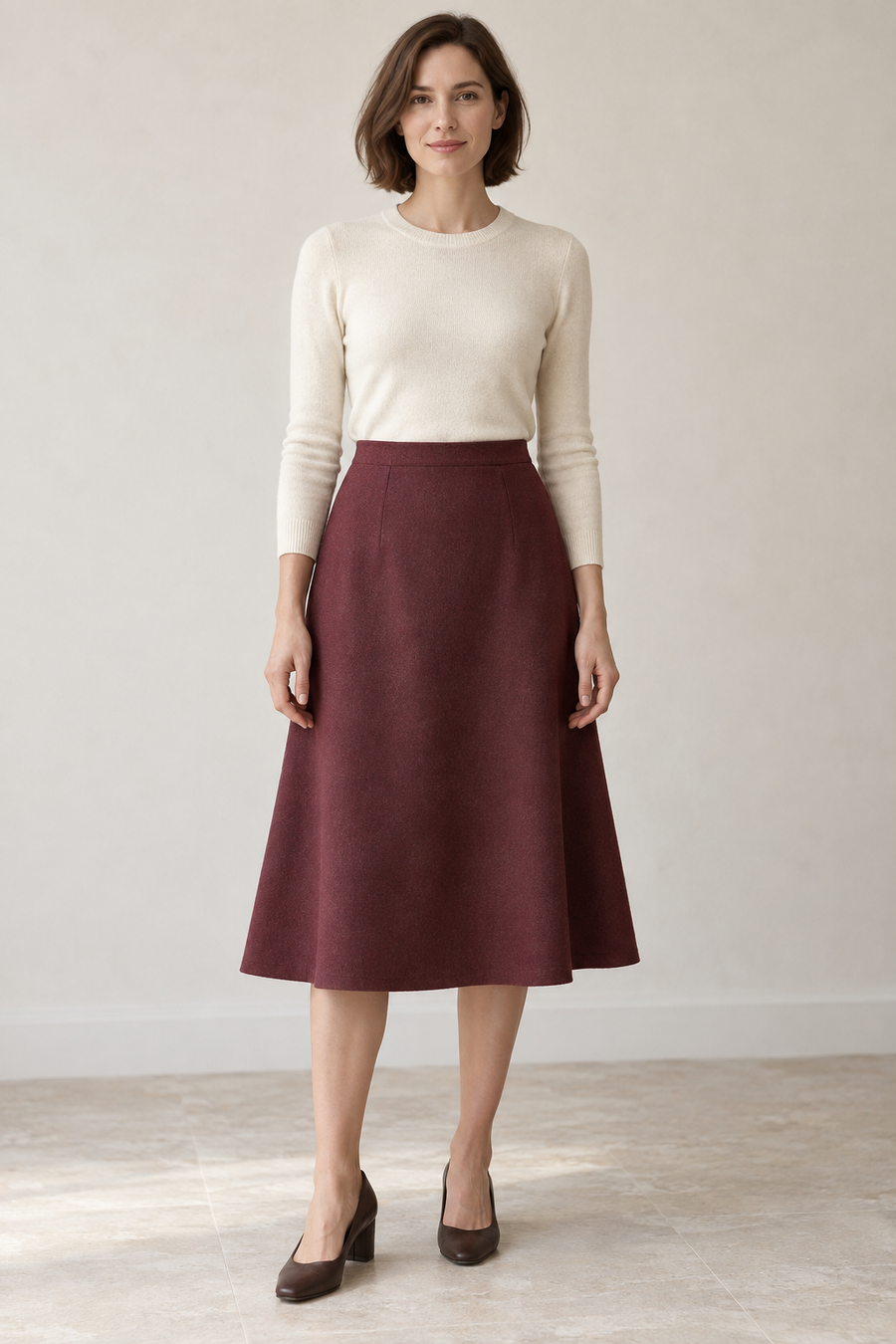 Darted A-Line Skirt design preview, front view