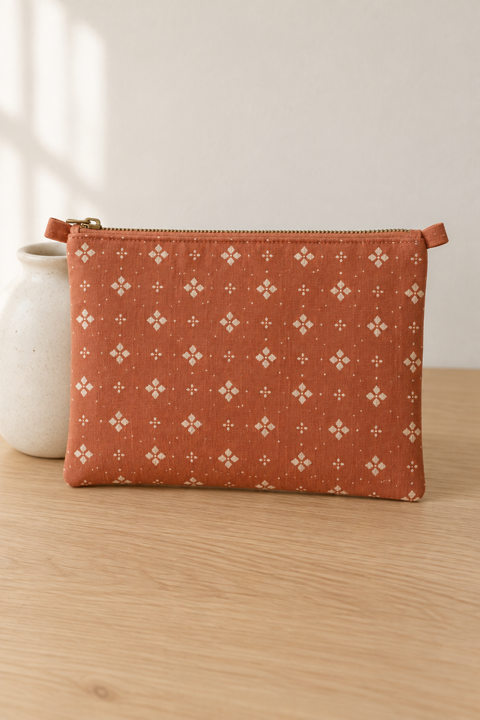 Flat Lined Zipper Pouch design preview, front view