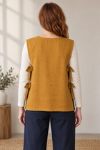 Back design preview of side-tie tabard vest.