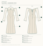 Lace Corset-Look Dress — Line drawing