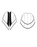 Double-Tier Bolero Cape — Line drawing