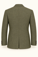 AI design preview: golf View B jacket back with a curved shoulder yoke, shaping seams and a center vent.